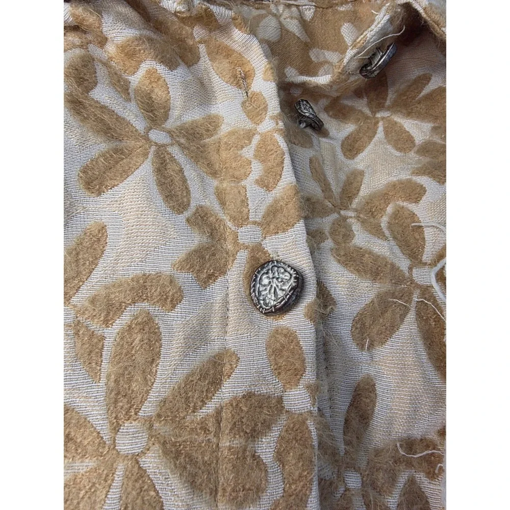 Bad‎ Little Country Girl Floral Pattern Jacquard Shacket Lace Detail Large